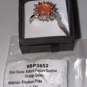 Natural Fusion Sunrise Orange Quartz Ring